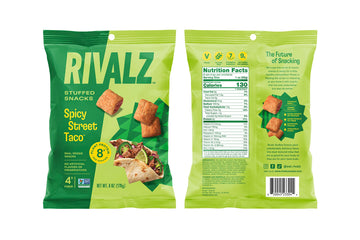 Rivalz Spicy Street Taco Stuffed Snacks - Delicious & Nutritious Veggie Snack Bites - Vegan, Gluten Free, & Non Gmo - Zero Added