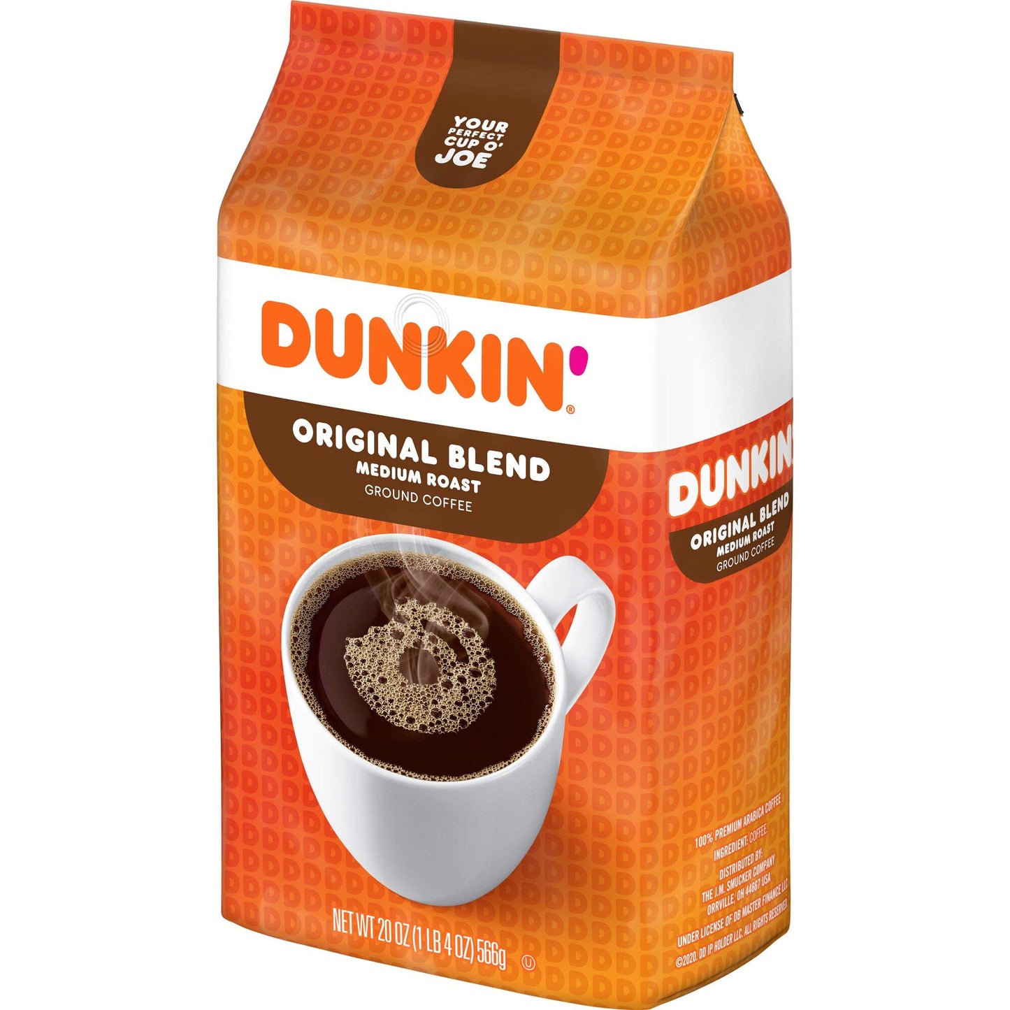Dunkin Original Blend Medium Roast Ground Coffee, 20 Ounces (Pack of 6)