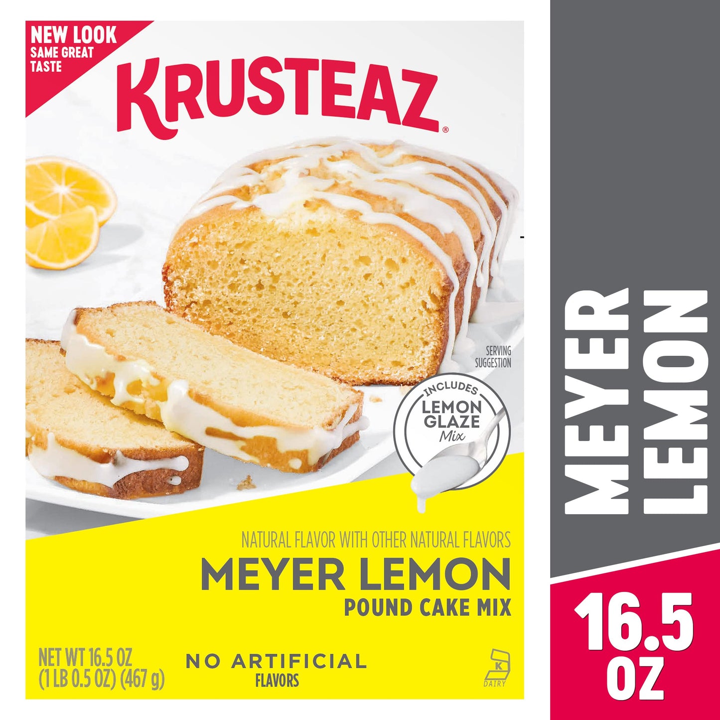Krusteaz Meyer Lemon Pound Cake Mix With Lemon Glaze Mix, 16.5-Ounce Box (Pack Of 3)
