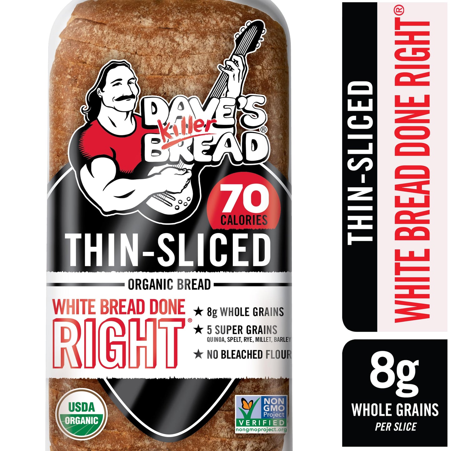 Daves Killer Bread White Bread Done Right Thin-Sliced, Organic White Bread, 20.5 oz Loaf