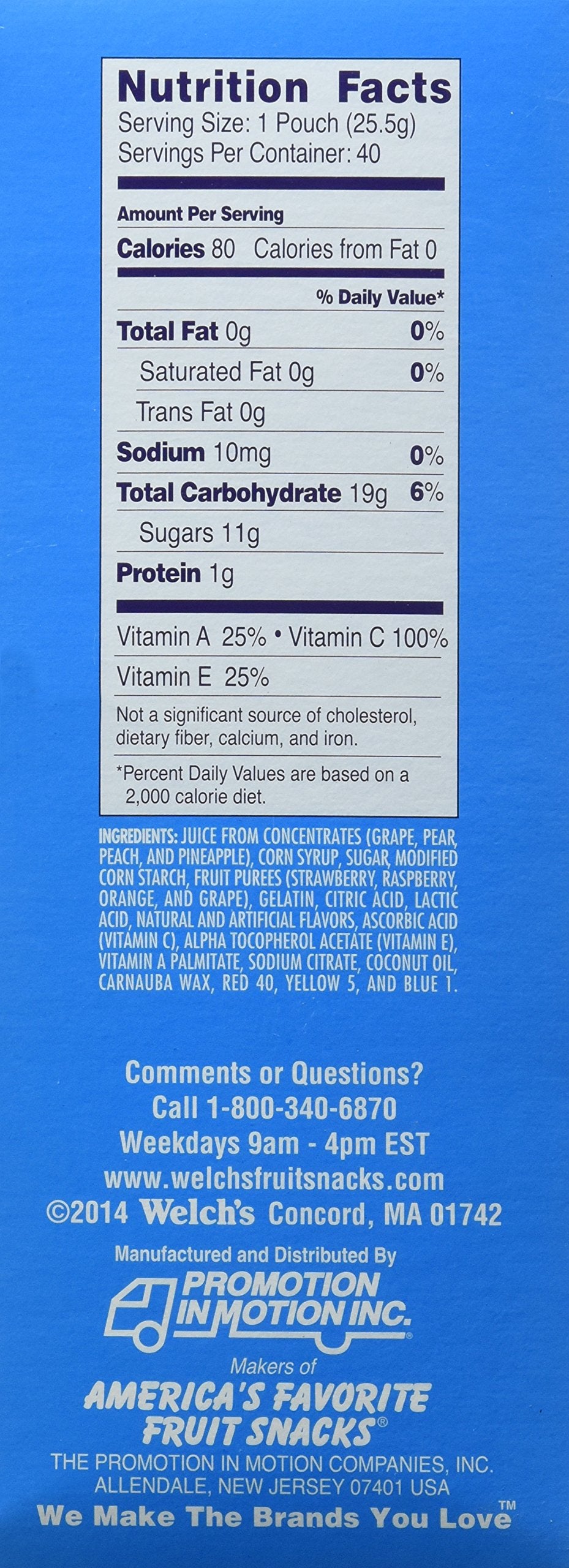 Welch'S Fruit Snacks, Mixed Fruit, Gluten Free, Bulk Pack, 40 Count (Pack Of 6)