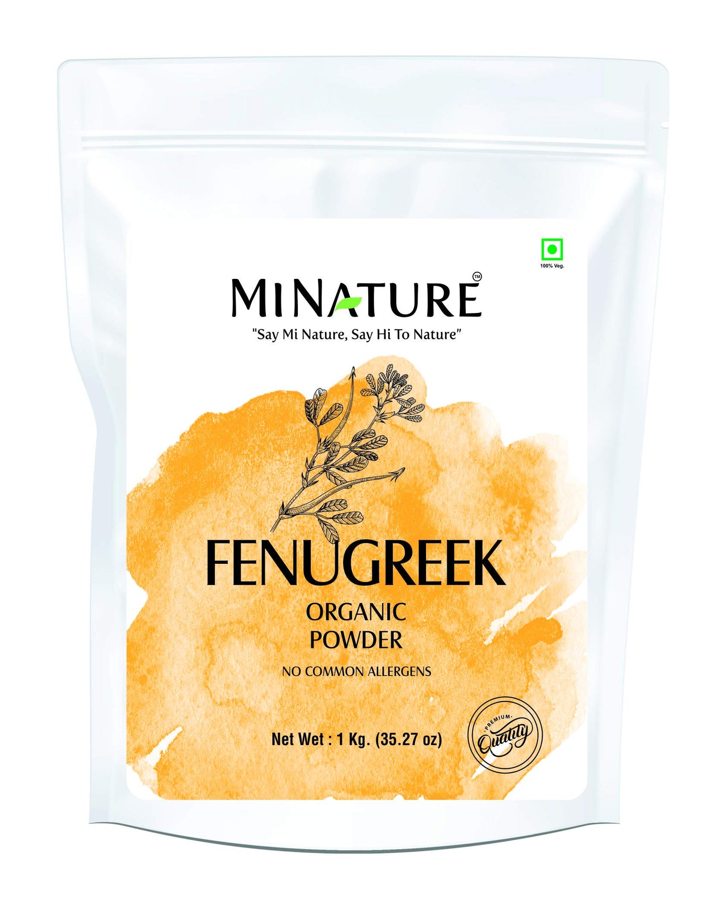 Fenugreek Powder (Trigonella Foenum) Usda Organic | 1 Kg (35.27 Oz) | Bulk Pack |100% Natural, Organically Grown | Resealable Zi