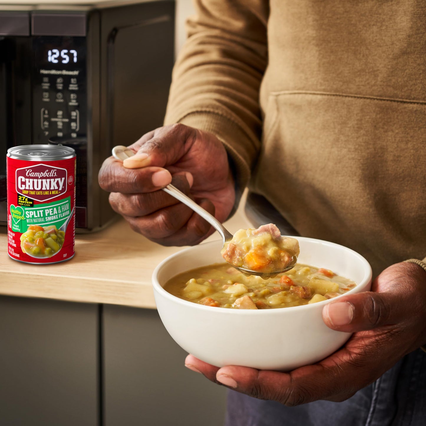 Campbells Chunky Healthy Request Soup, Split Pea Soup With Ham, 19 Oz Can