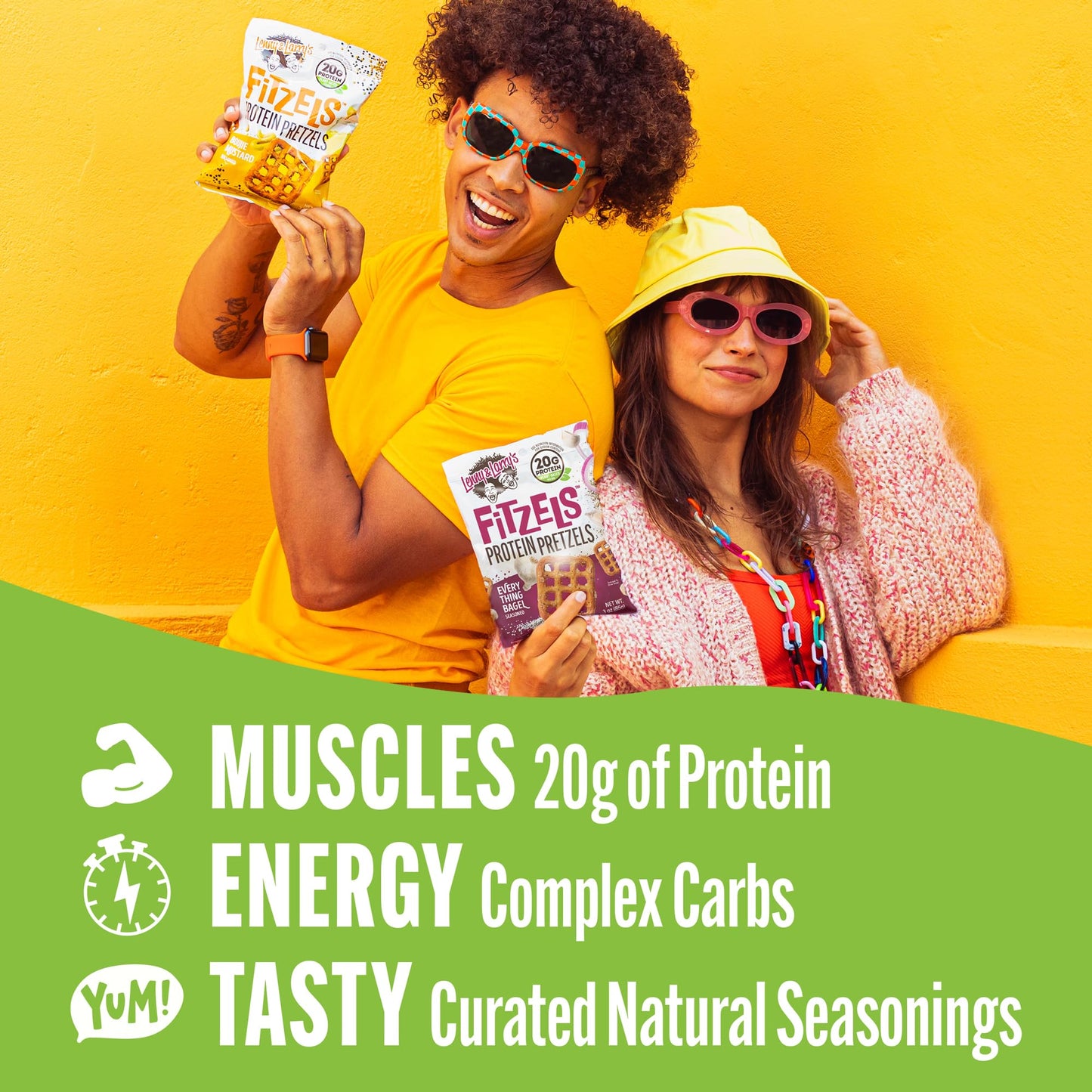 Lenny & Larrys FITZELS Variety Pack, 12 Savory Pretzel Snacks, High Protein, Vegan, 3 oz Each, 3 Flavors