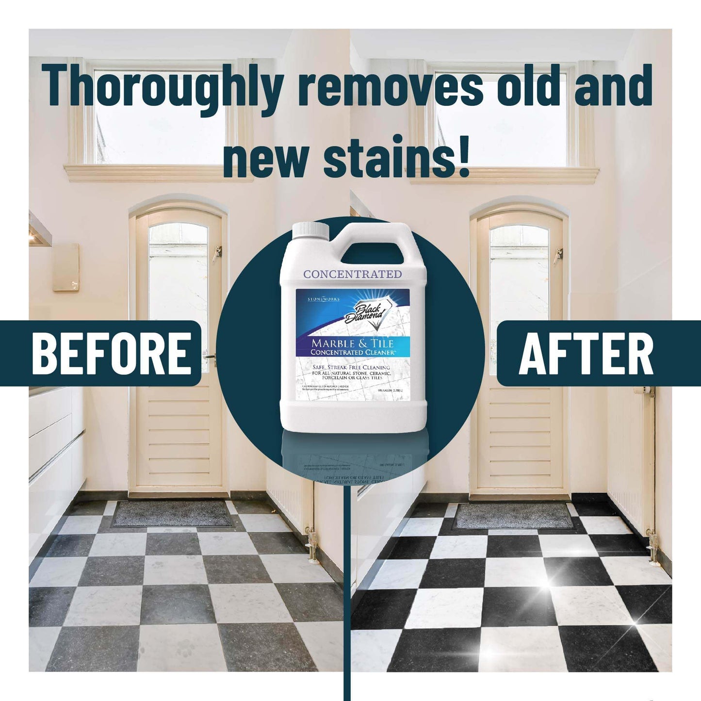 Black Diamond Stoneworks Marble & Tile Floor Cleaner. Great For Ceramic, Porcelain, Granite, Natural Stone, Vinyl And Brick. No-
