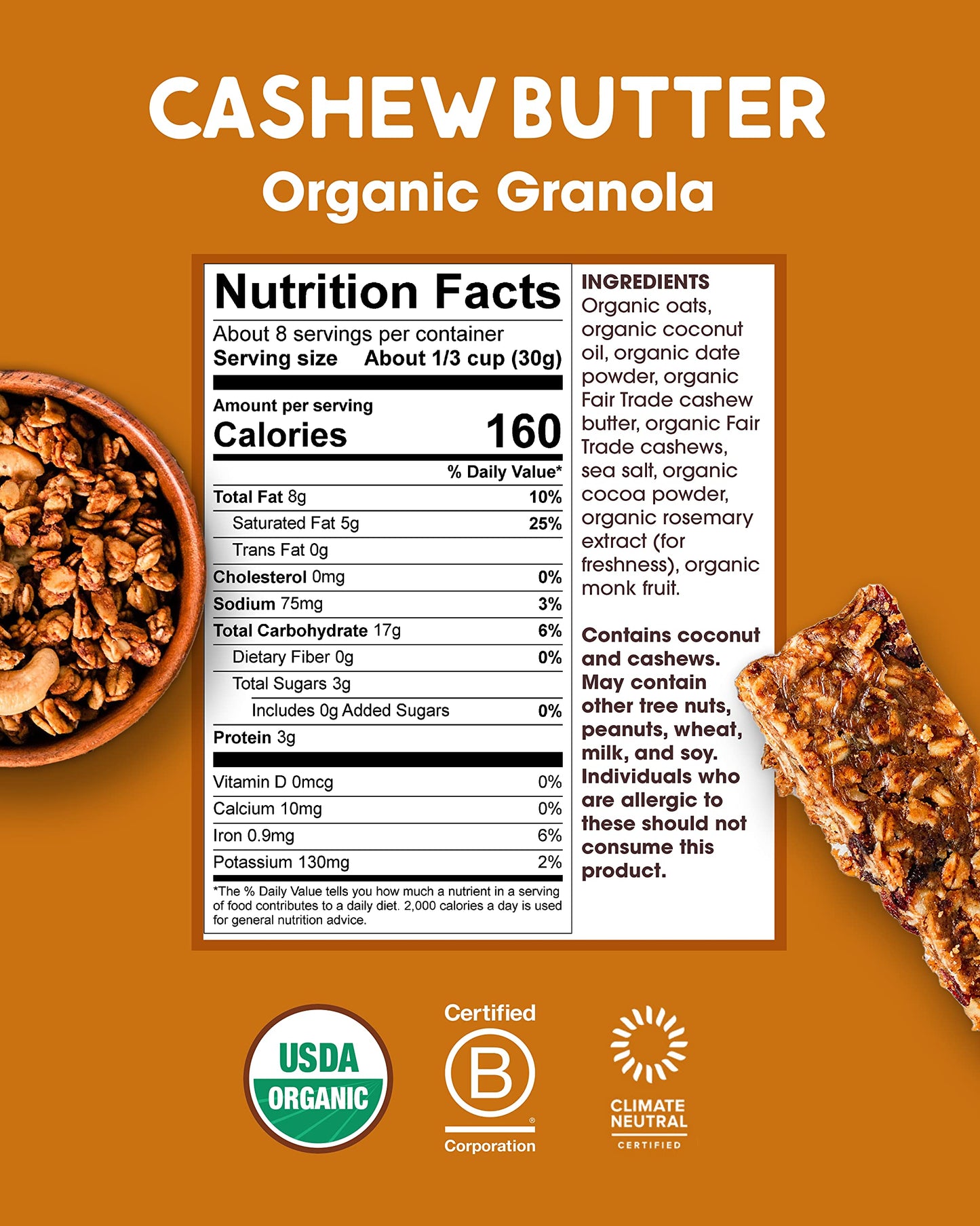 Alter Eco Cashew Butter Granola, Organic, Vegan, 1 Ounce Pack