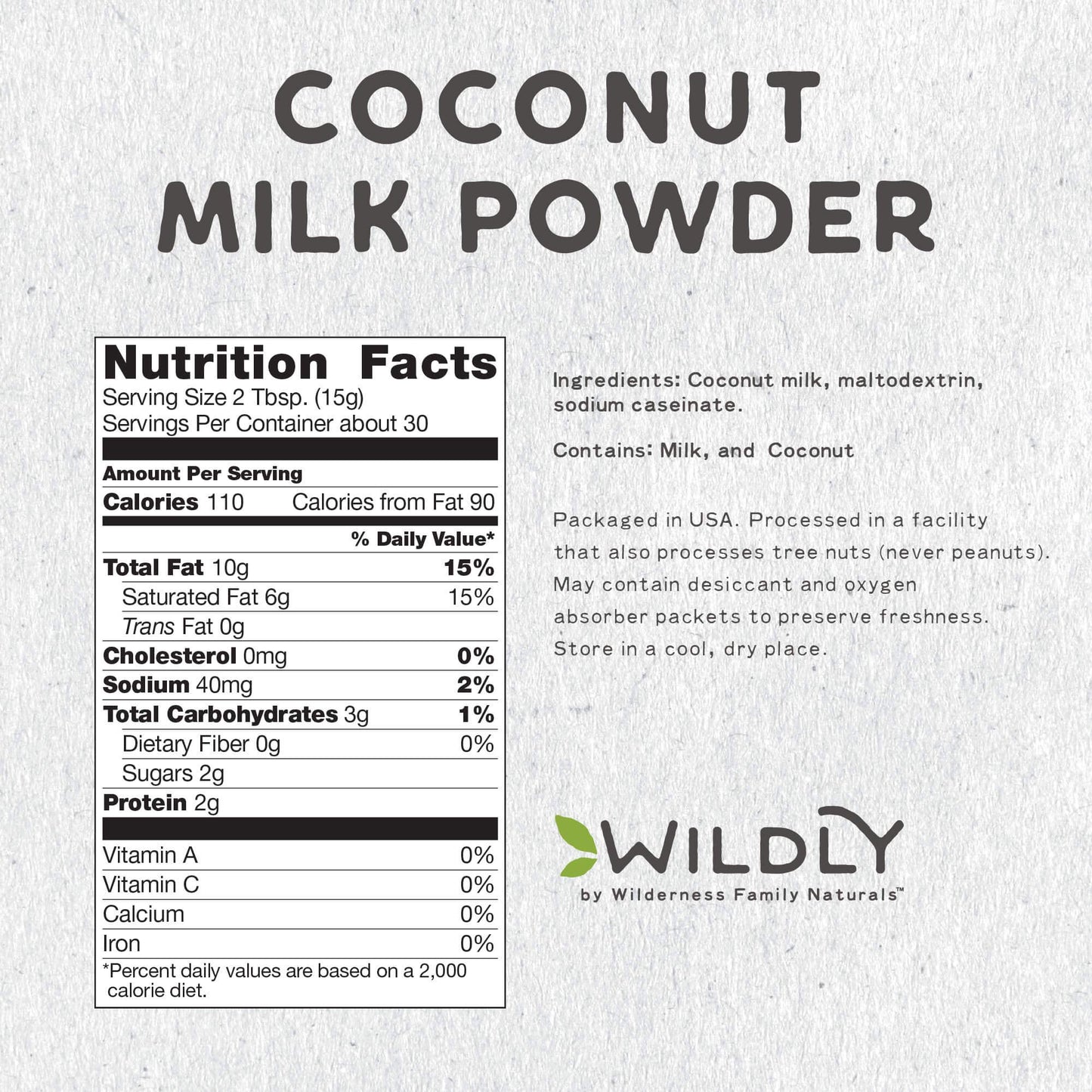 Wildly Conventional Coconut Milk Powder 16 Oz, 1 lb Bag - Naturally Sweet Creamer, Extra Creamy | Perfect in Smoothies, Coffee,