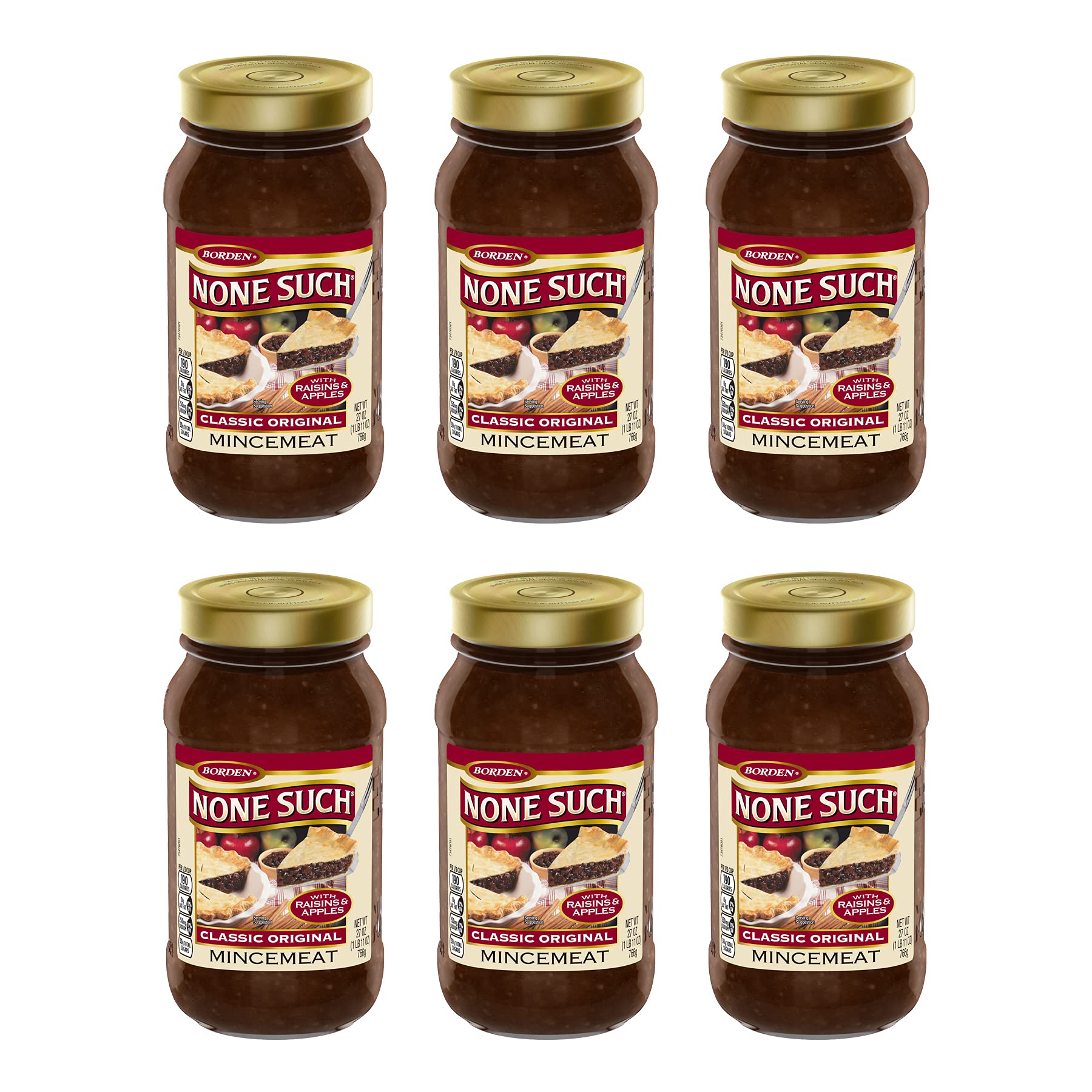 None Such Classic Original Mincemeat with Raisins and Apples, 27 Ounce (Pack of 6)