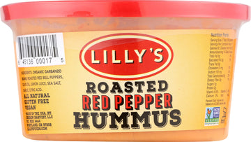 Lilly'S, All Natural Hummus Roasted Red Pepper, 12 Oz