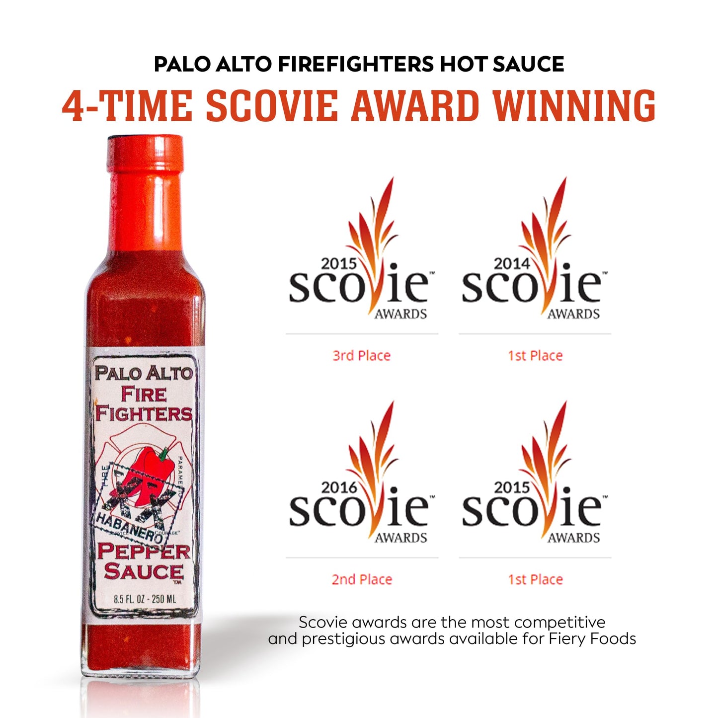 PALO ALTO FIRE FIGHTERS Ghost Pepper Sauce - Salt Free Hot Sauce, 8.5 Fl Oz, Model 0028934007513