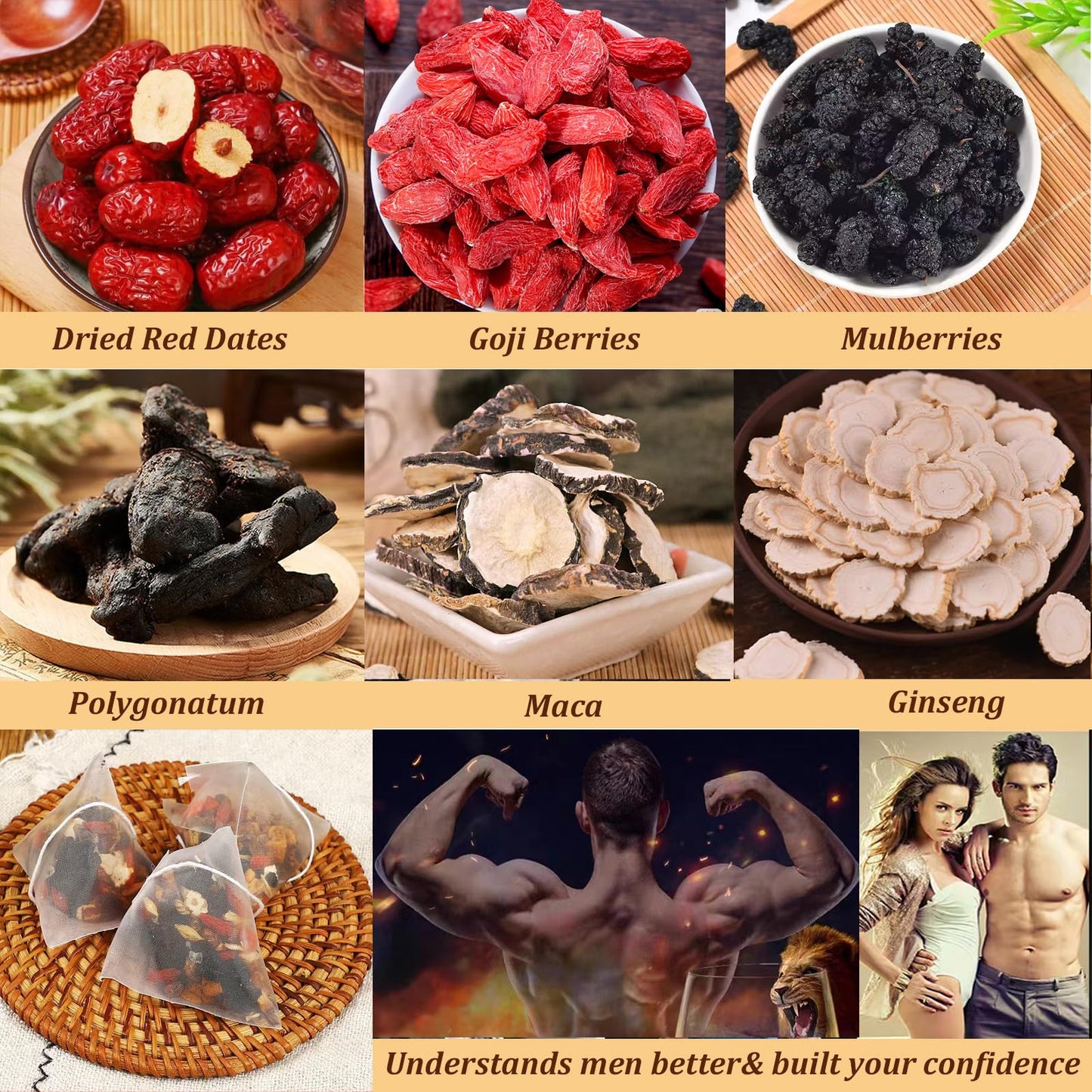 Miss Feel Ginseng Five Treasure Tea - Kidney Detox Formula, 25 Pcs, Organic Herbal Blend for Men & Women, 6 Precious Ingredients
