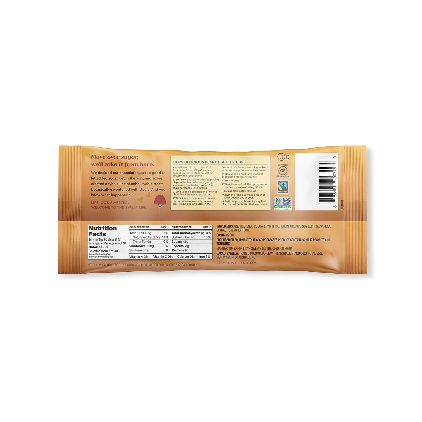 Dark Chocolate Chips By Lily'S | Stevia Sweetened, No Added Sugar, Low-Carb, Keto Friendly | 55% Cocoa | Fair Trade, Gluten-Free