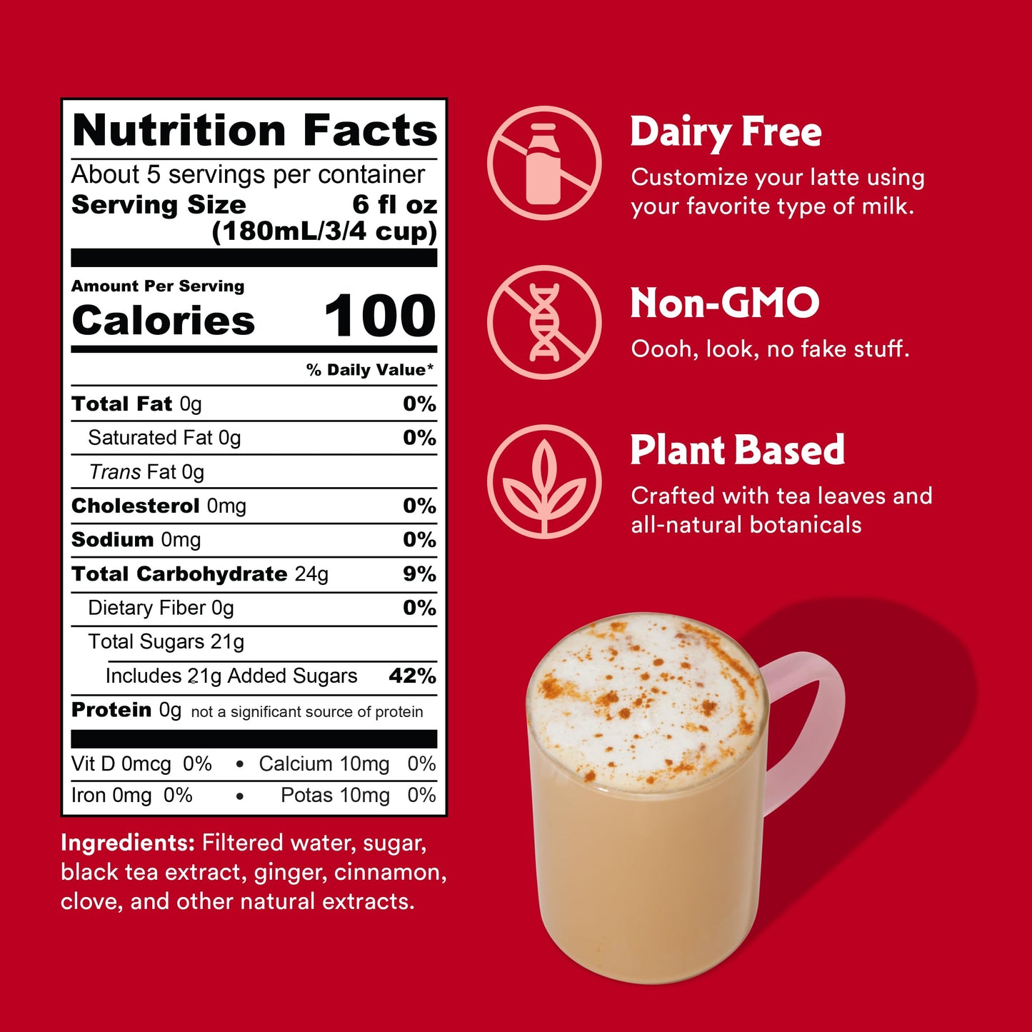 Stash Double Spice Chai Latte Concentrate - Barista Style Caffeinated Chai Tea Beverage - Crafted In Oregon - Plant Based And Da
