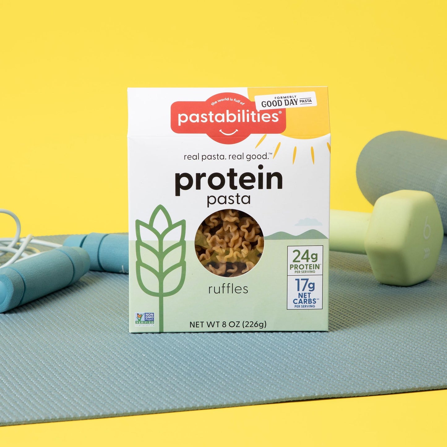 Pastabilities, Protein Pasta, Variety Pack (Penne & Ruffles - 24G Protein & Low Carb, 17G Net Carbs - High Protein, Delicious Taste & Texture Non-Gmo Plant-Based Pasta, Keto Friendly, Vegan (8 Ounce, 6 Pack)
