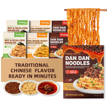 Noodology Szechuan, Shanghai, Taipei Saucy Noodles Dishes, Rich Chinese Flavors Hand-Sliced Thick Noodles Ramen, Sun-Dried, Read