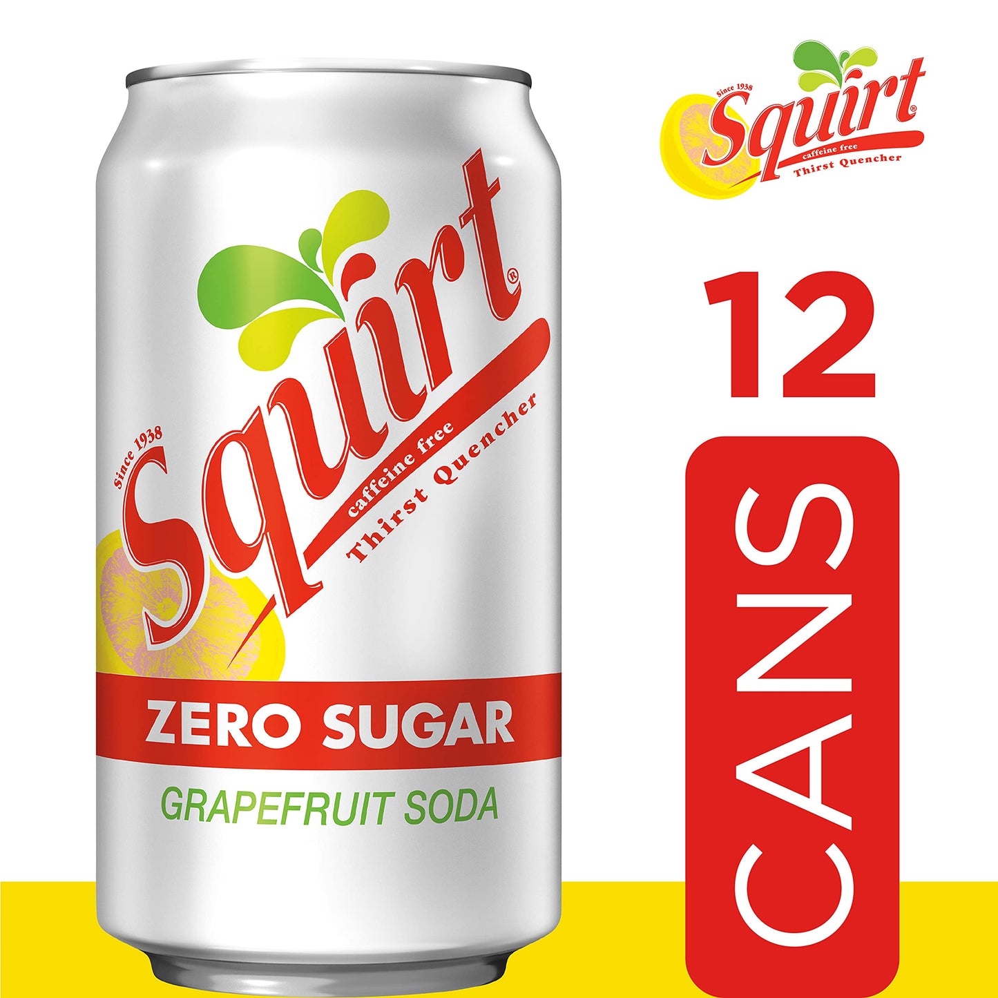 Squirt Zero Sugar G fruit Soda, 12 fl oz cans, 12 pack - No Sugar, Refreshing Citrus Flavor