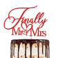 Alewoaly Cake Topper, Mr & Mrs Wedding Anniversary Decorations, Red, Cardboard, Model HD