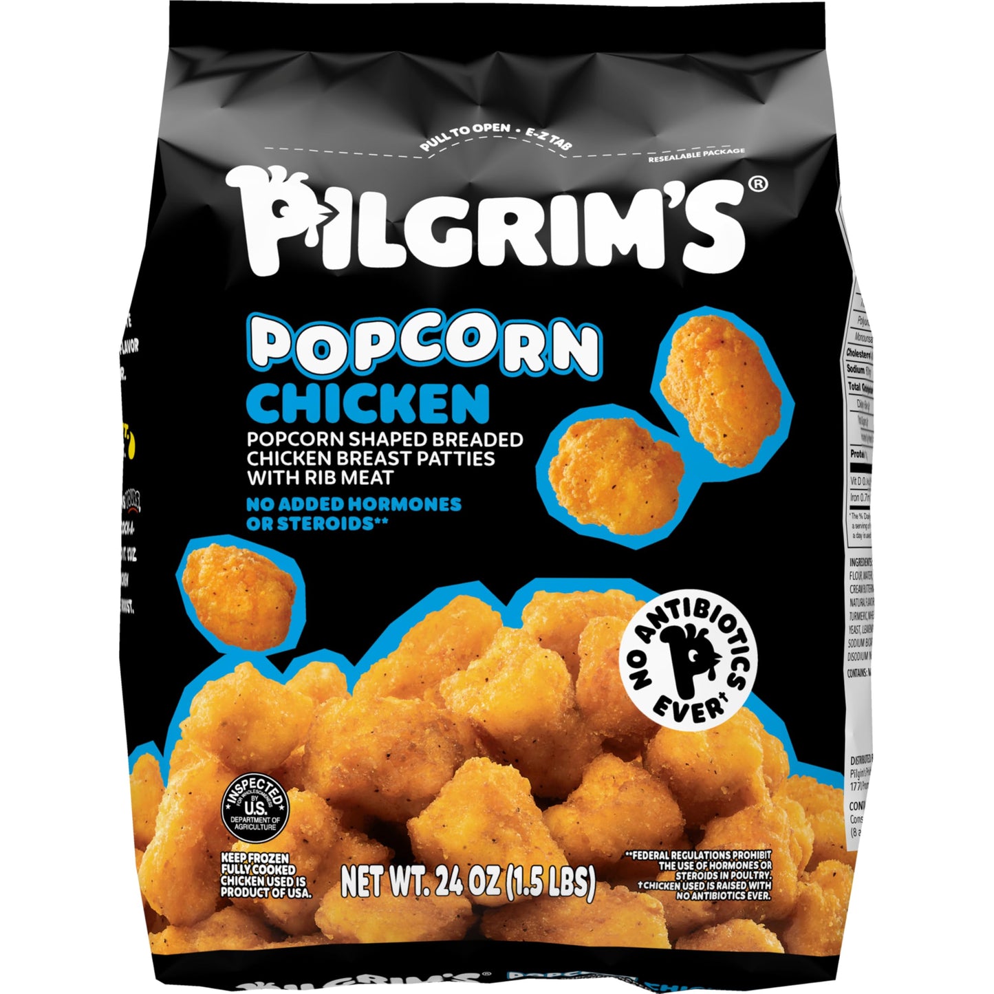 Pilgrims Popcorn Chicken | Fully Cooked | 11 G Protein | Frozen |1.50 LB