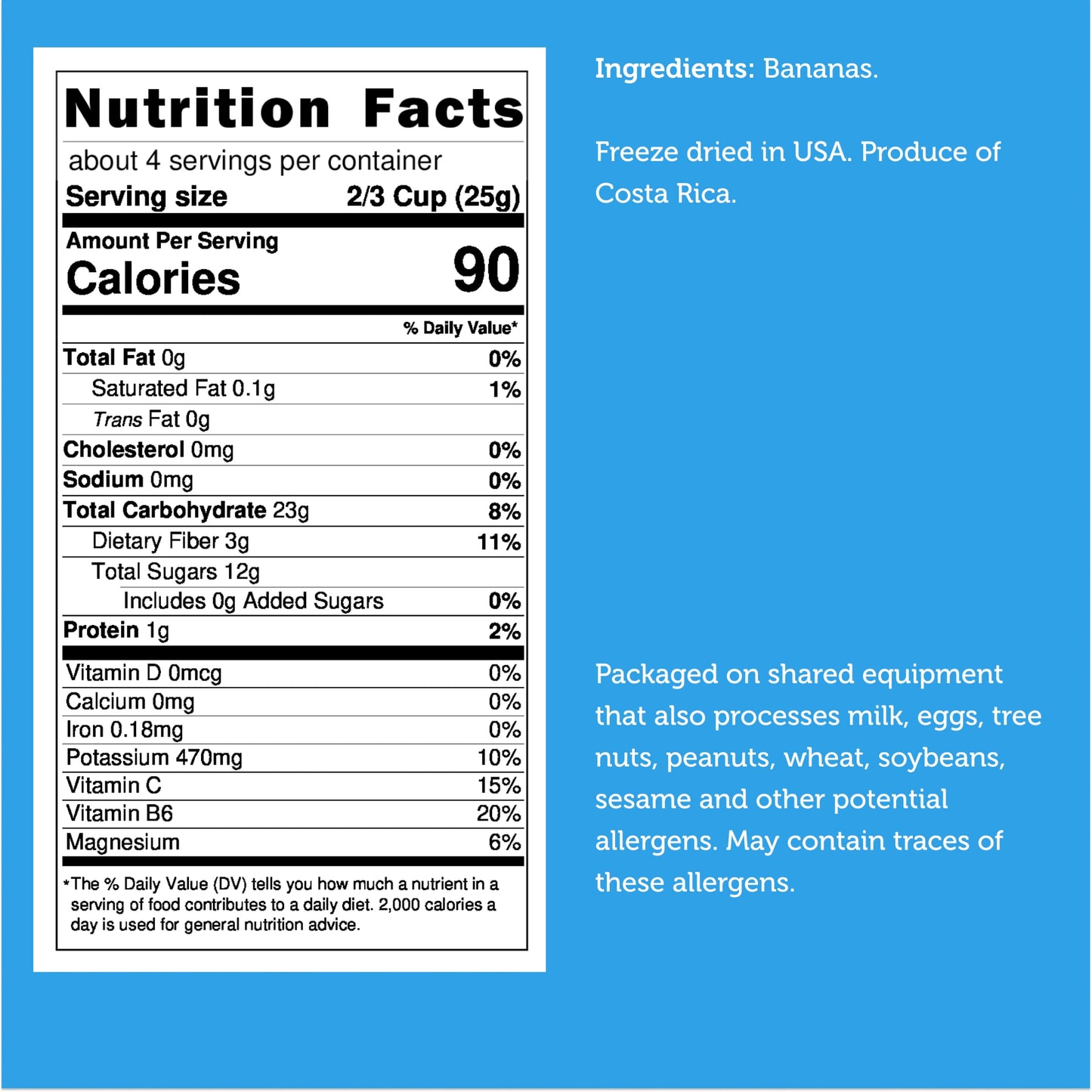 Arctic Farms Garden Pure Freeze Dried Banana Chips Fruit, No Sugar Added, Crunchy Snacks (Banana Chips)