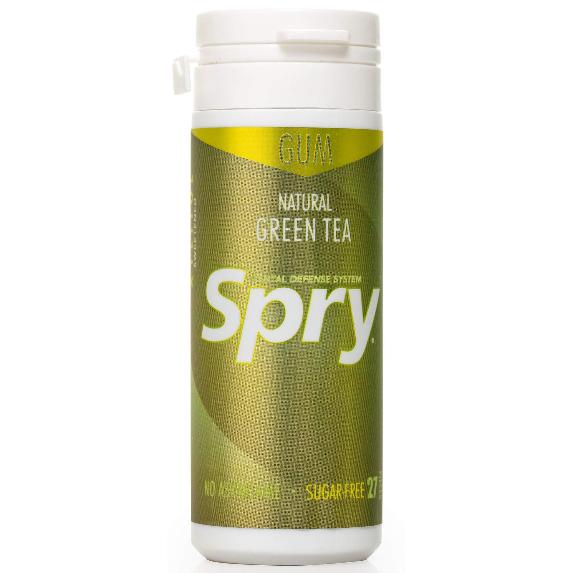 Spry Xylitol Chewing Gum - Sugar-Free, Aspartame-Free, Gluten-Free - 27 Count - Green Tea Flavor