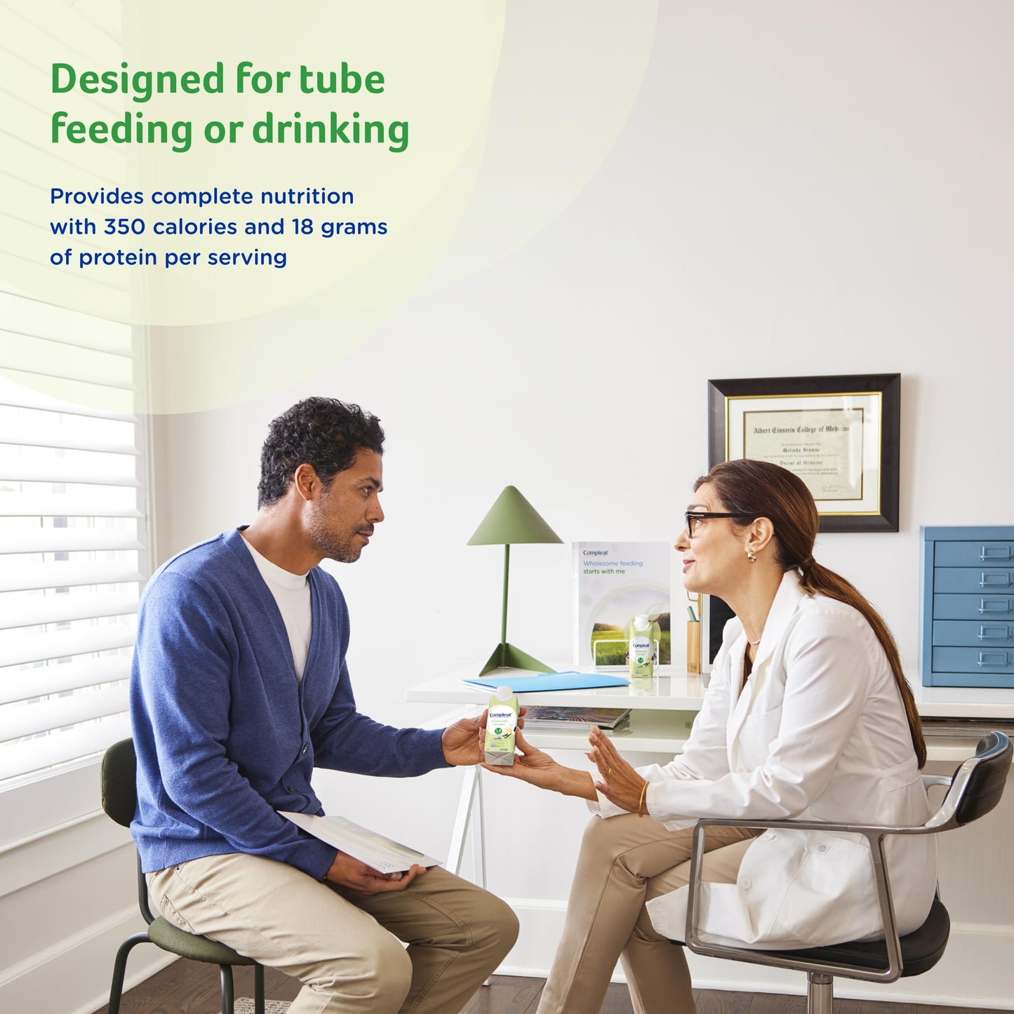 Compleat Standard 1.4 Plant-Based Vanilla Nutrition Shake - 18g Protein, 29 Vitamins & Minerals - Vegan Tube Feeding Formula - 8