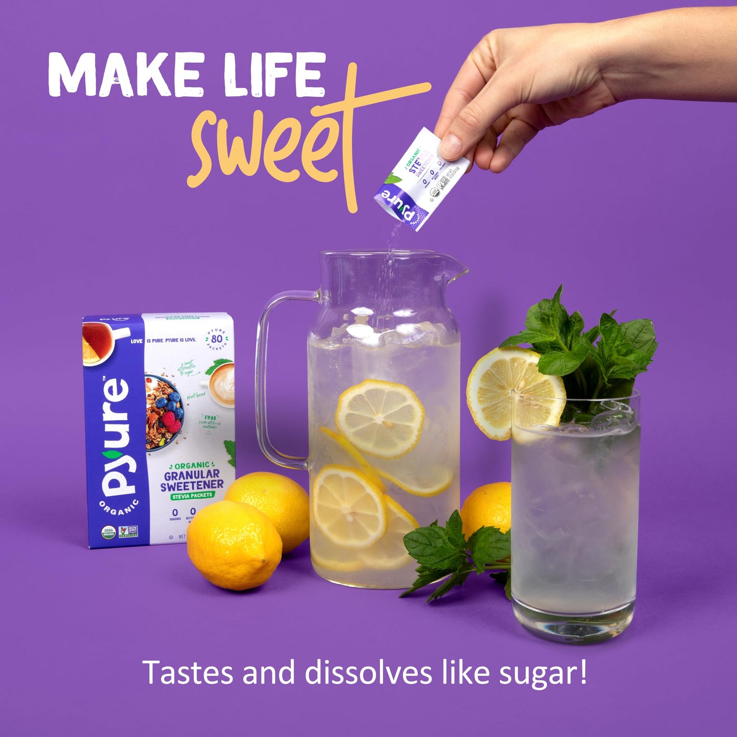 Pyure Brand Organic Stevia Granular Sweetener - Case of 6 - 1.41 OZ(D0102HX7IF7.)