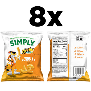 Frito-Lay Simply Cheetos White Cheddar Puffs, 8 Count (Pack of 1)