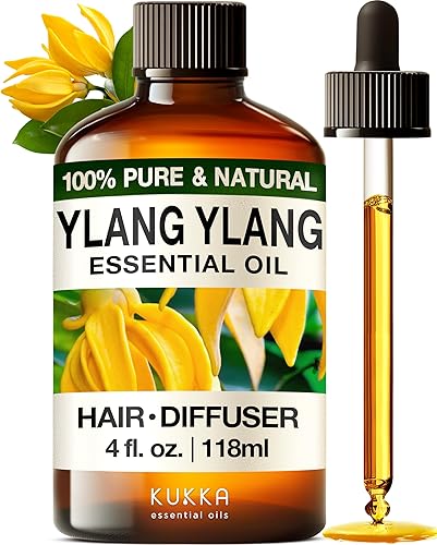 Kukka Ylang-Ylang Essential Oil For Diffuser & Skin - 100% Natural Therapeutic Grade Ylang Ylang Essential Oil - Ylang Ylang Oil