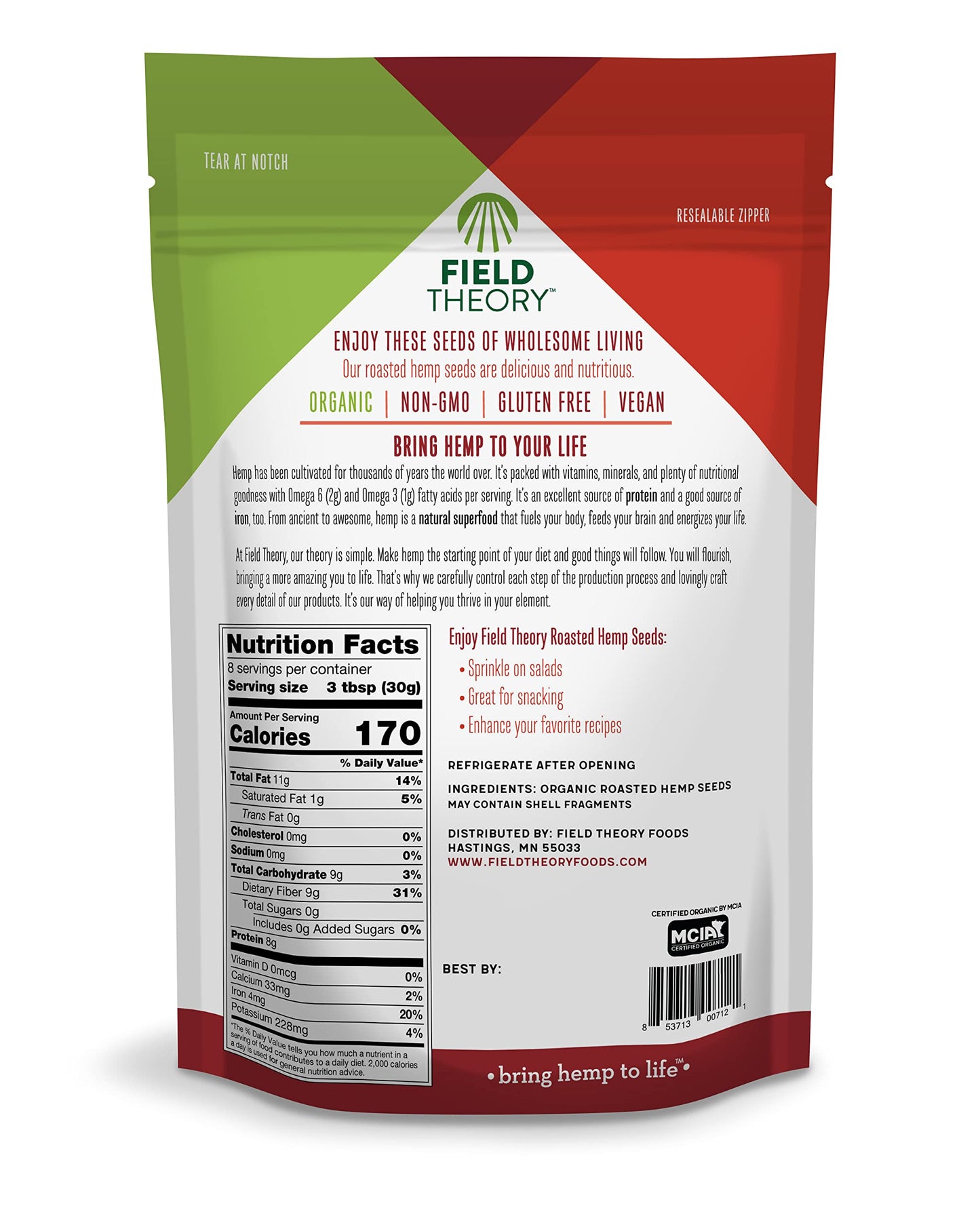 Field Theory - Roasted Hemp Seeds - Case Of 8-8 Oz(D0102H541Nx)