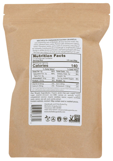 Micheles Granola, Cinnamon Raisin Granola, 12 oz