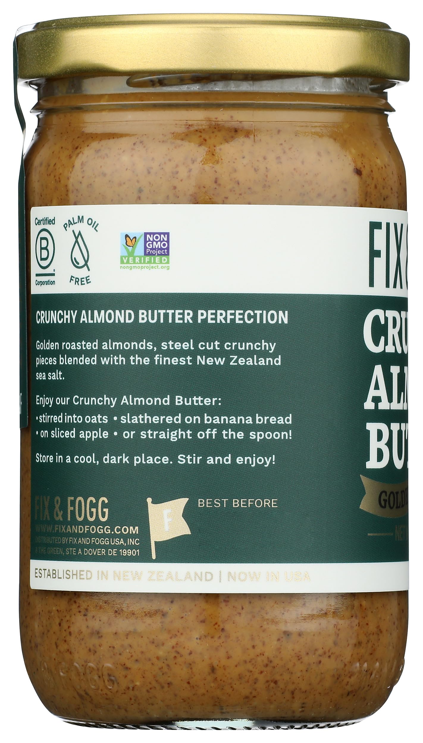 Fix And Fogg Crunchy Almond Butter 10 Oz