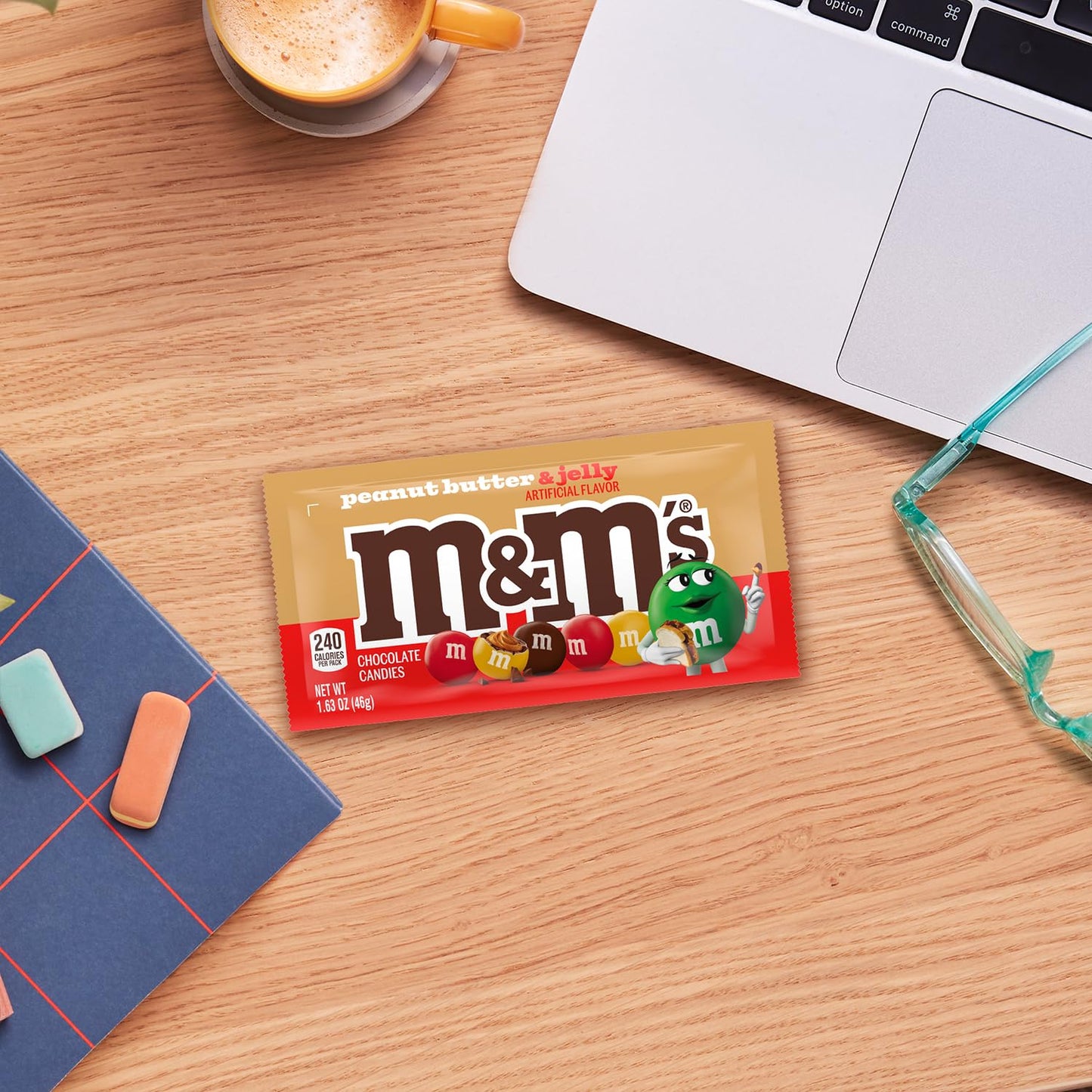 M&Ms Peanut Butter & Jelly Candy Bulk Box, 1.63 Oz Single Size Bags (Pack Of 24)
