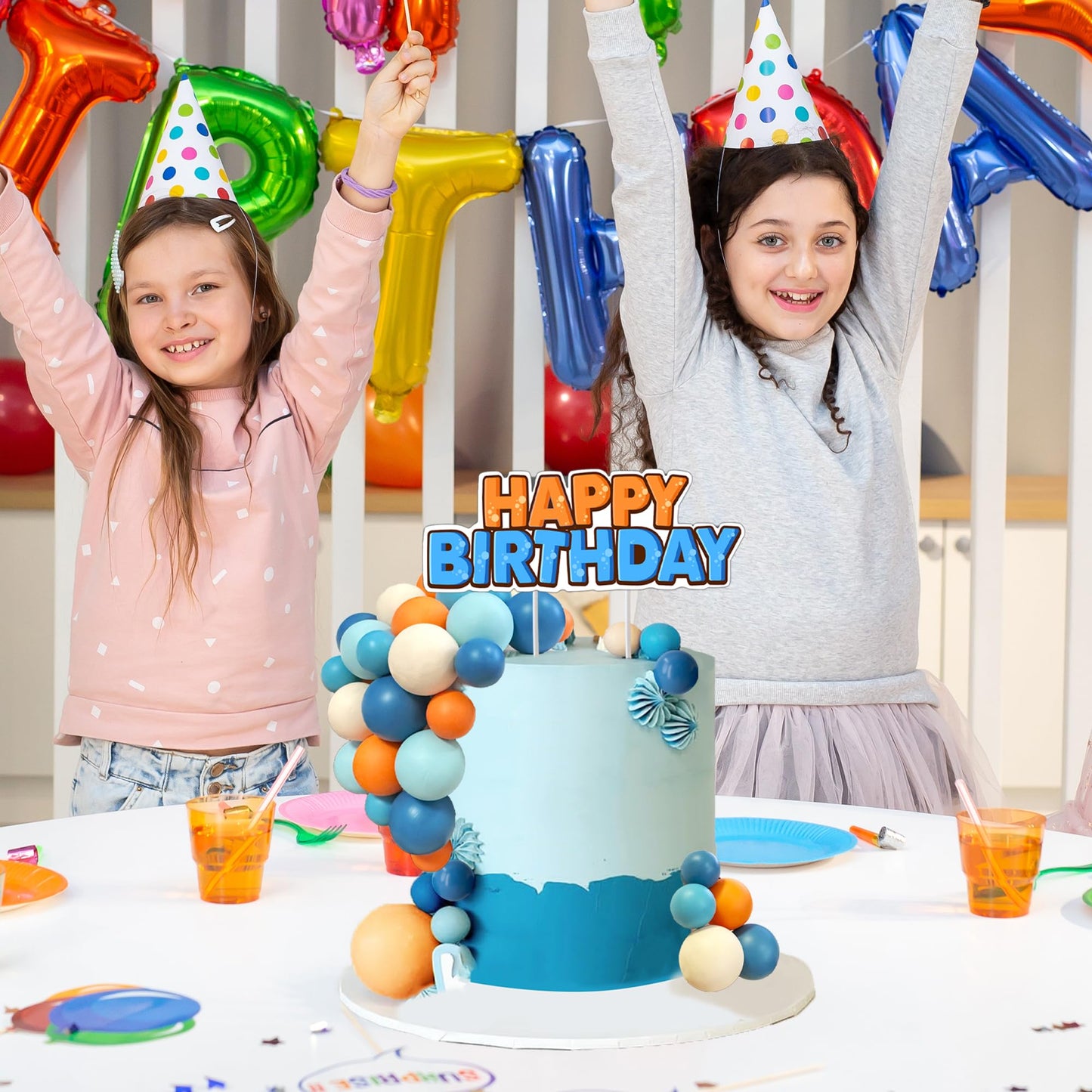 Balls Cake Toppers Blue Orange Birthday Cake Decorations For Baby Shower Birthday Cake Decorating (Blue Dog)