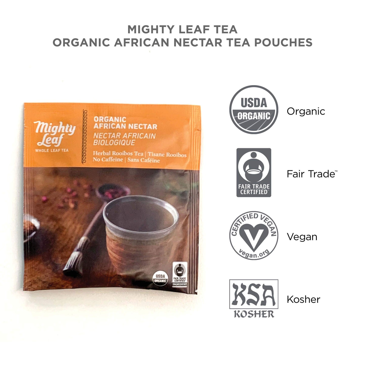 Mighty Leaf Organic African Nectar Tea, 100 Tea Pouches