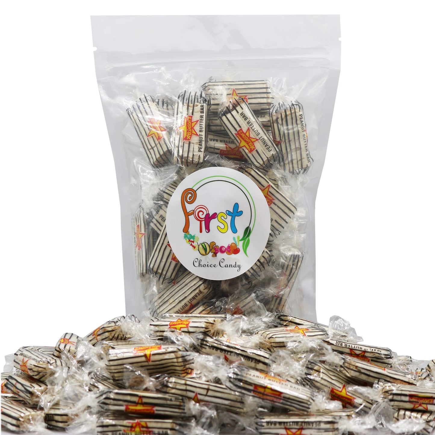FirstChoiceCandy Peanut Butter Bar Crunchy Dry Roasted Peanuts Candy, 5 Pound
