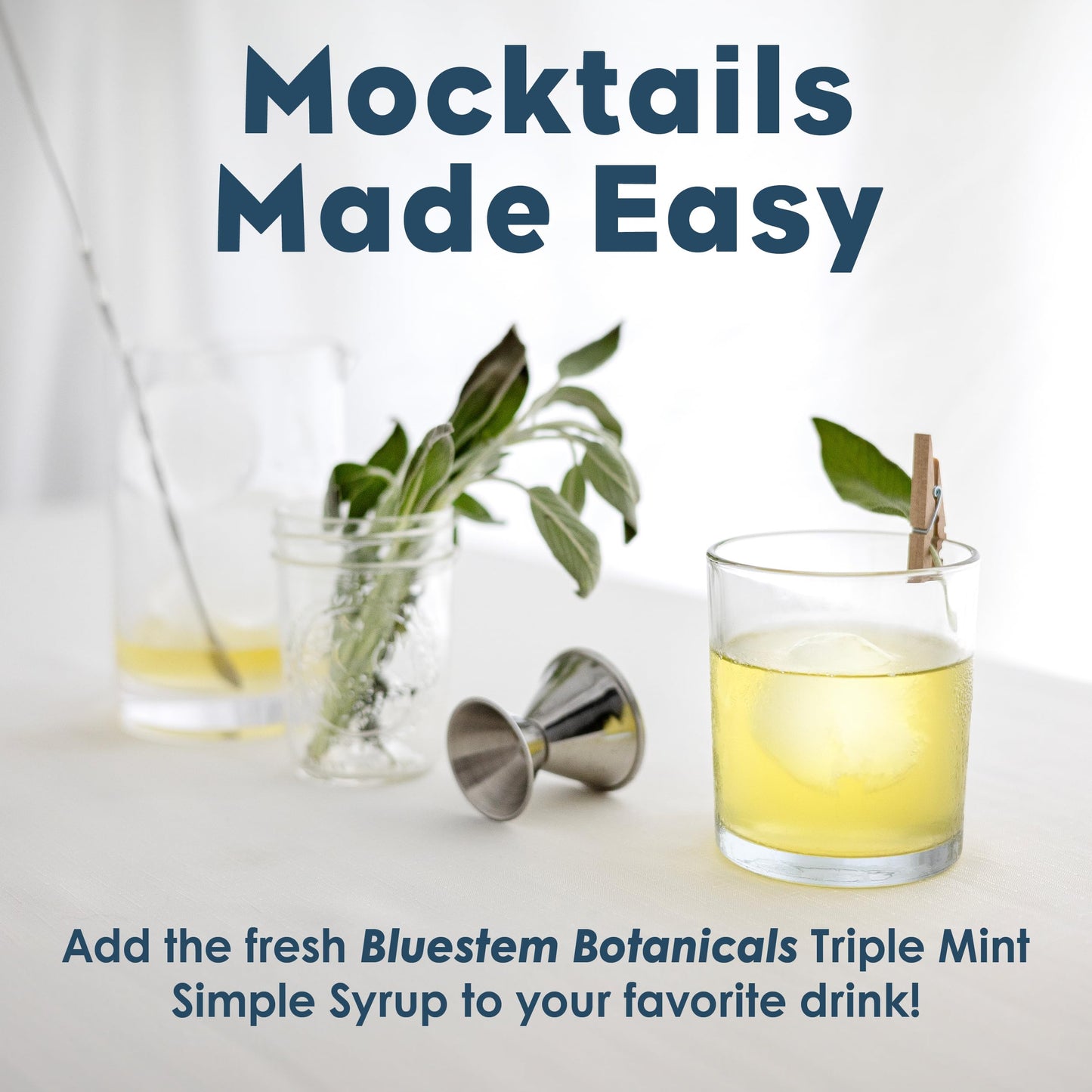 Bluestem Botanicals Organic Triple Mint Simple Syrup, 8 oz, Non-  ic Cocktail and Mocktail Mixer
