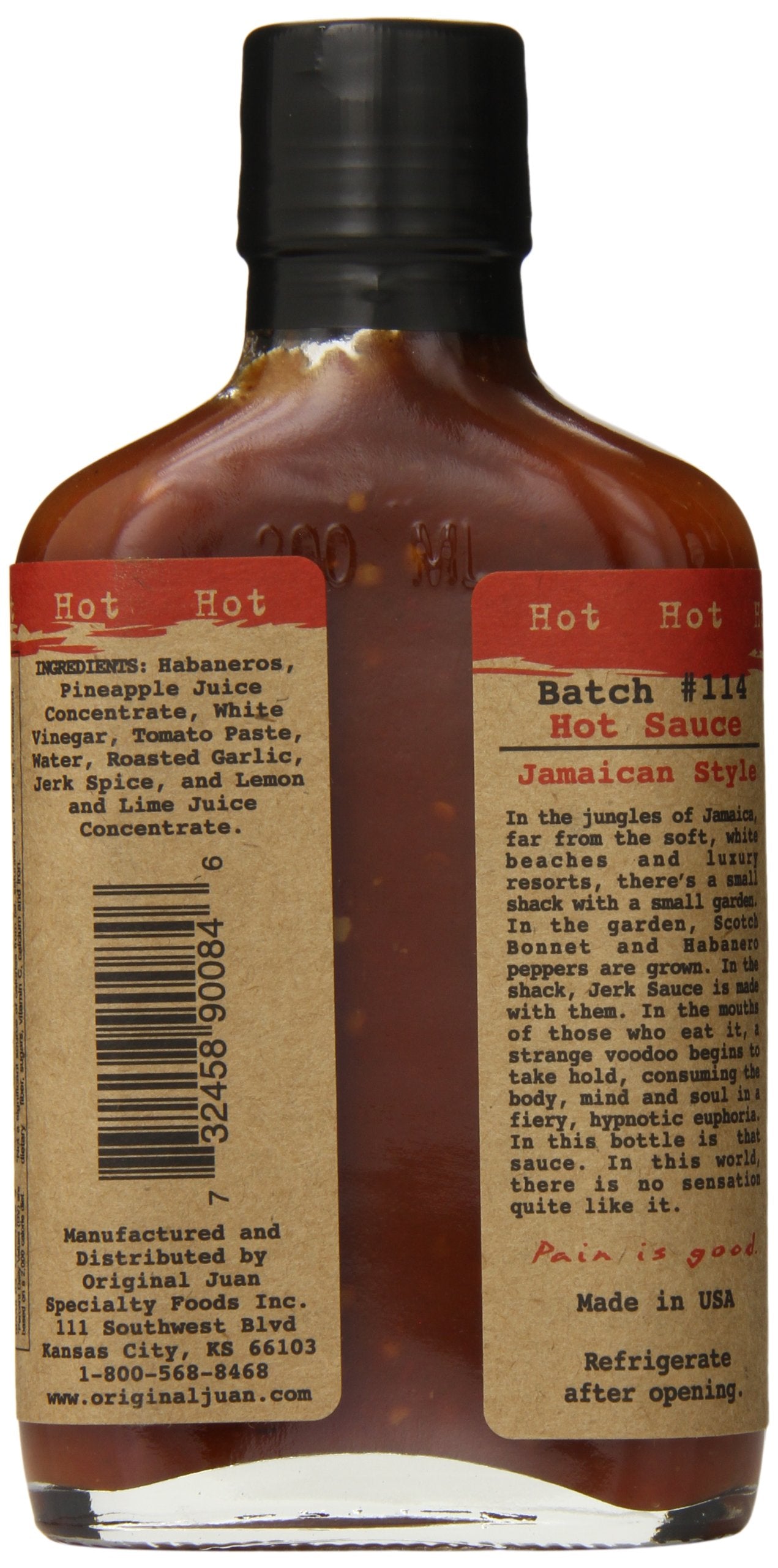 Jamaican Style Hot Sauce - 7Oz Bottle - Made In Usa - All Natural Ingredients, Non-Gmo, Gluten-Free, Sugar-Free, Vegetarian, Ket
