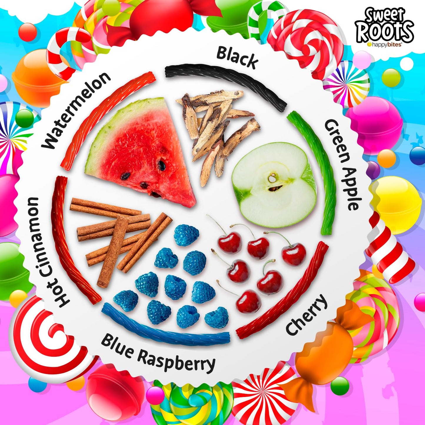 Sweet Roots By Happy Bites Black Licorice Twists (16 Oz) - Jumbo Size - Certified Kosher - Vegan - Gourmet - Low Fat