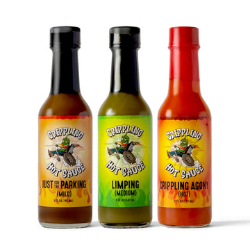 Hot Sauce Gift Set - Small Batch Spicy Variety Pack With Mild  Medium And Hot Flavors - Gluten Free Gourmet Sauces - Crippling Hot Sauce Triple Cripple  5 Oz Bottles