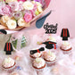 Keaziu 24 Pack Graduation Cupcake Toppers Class Of 2025 Red Graduation Hat Picks for Birthday Party Supplies