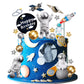 28 Pieces Astronaut Space Cake Toppers Outer Space Astronaut Figurines Planet Rocket Satellite Pearl Balls And Stars Kids Space