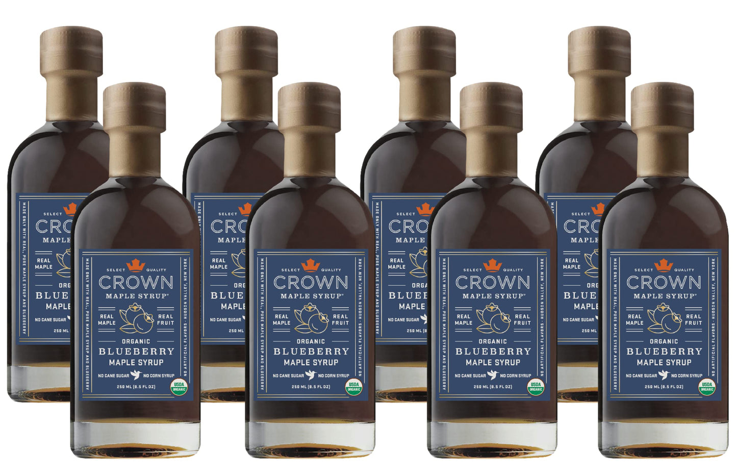 Crown Maple Blueberry Infused Organic Maple Syrup, 100% Pure, Gluten Free, 8.5 Fl Oz (Pack of 6)