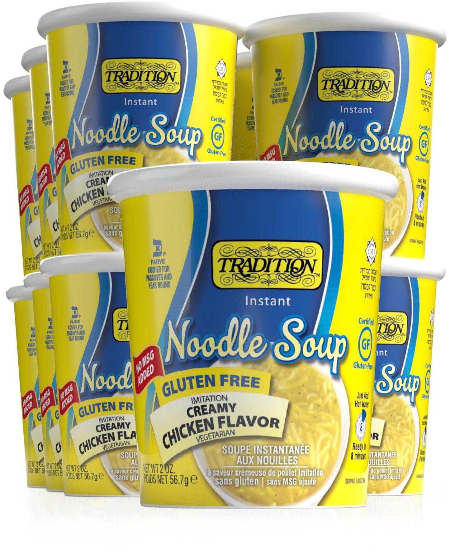 Tradition Low Fat Instant Creamy Chicken Noodle Soup 2oz (12 Pack), Gluten Free, All Natural, No MSG
