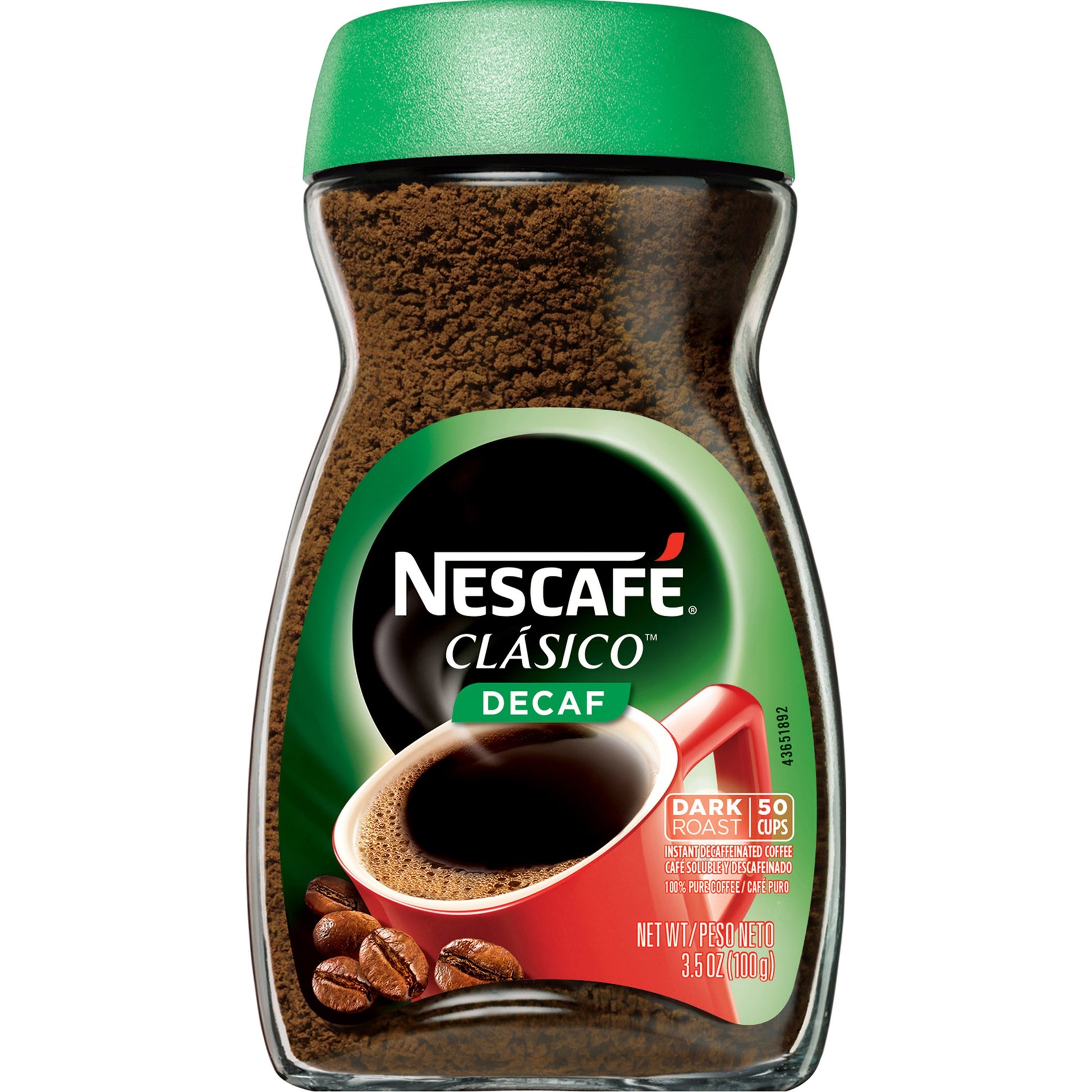 Nescafé Clasico Decaf Instant Coffee, 3.5 oz, Pack of 1, Model 16381759-102021-v5