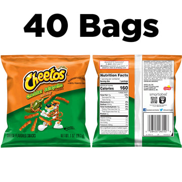 Cheetos Cheese Flavored Snacks, Cheddar Jalapeno Crunchy, 1 Ounce (Pack Of 40)