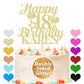 EDSG Happy Birthday Cake Topper Double-Sided Glitter Personalized Decoration Champagne Gold