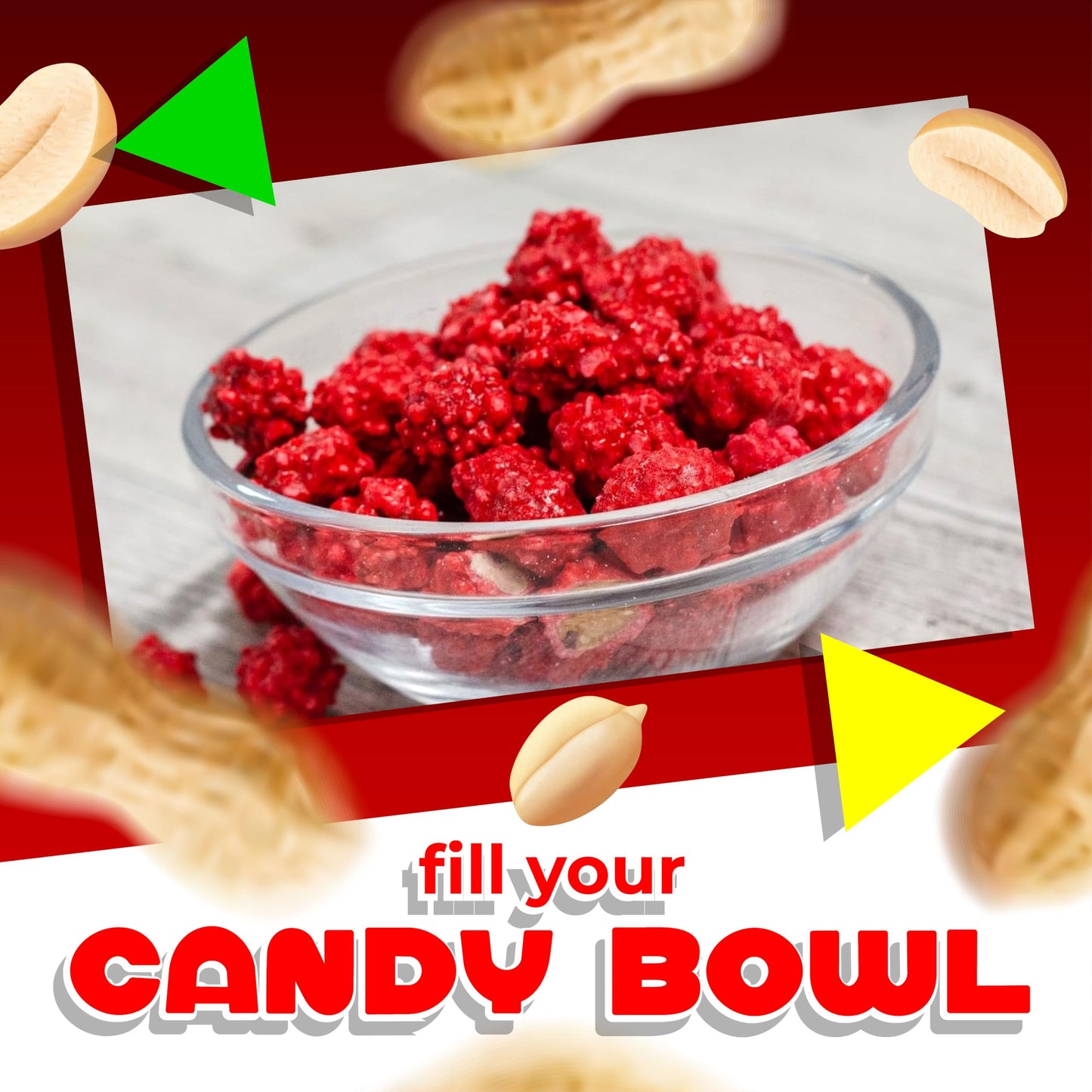 French Burnt Peanuts Candy | 1 Pound Bag | Crunchy Coated Peanuts | Old Fashioned Treat for Snacking and Gifting | Red Candy wit