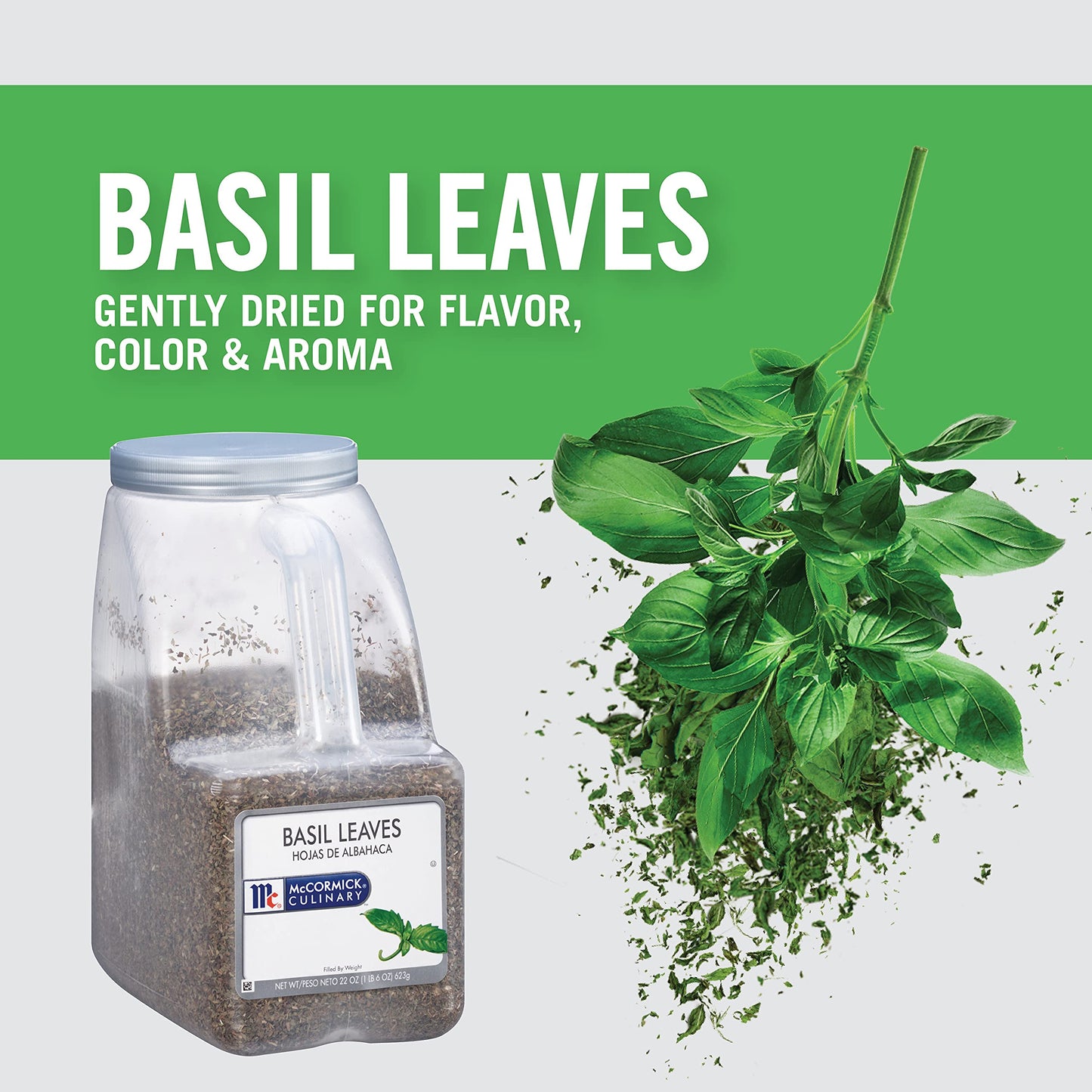 McCormick Culinary Dried Basil Leaves Seasoning, 22 oz Container, Ideal for Pasta, Pizzas, Poultry, and Sauces
