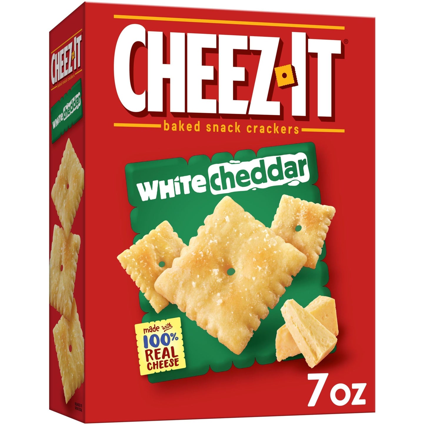 Cheez-It Cheese Crackers, Baked Snack Crackers, Office and Kids Snacks, White Cheddar, 7oz Box (1 Box)