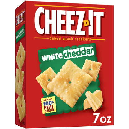 Cheez-It Cheese Crackers, Baked Snack Crackers, Office and Kids Snacks, White Cheddar, 7oz Box (1 Box)